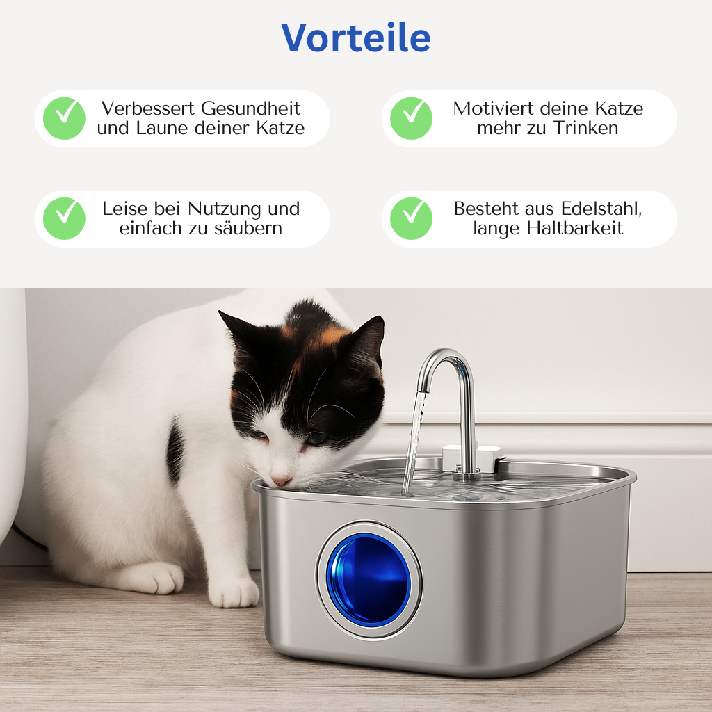 Miauvital Edelstahl Trinkbrunnen